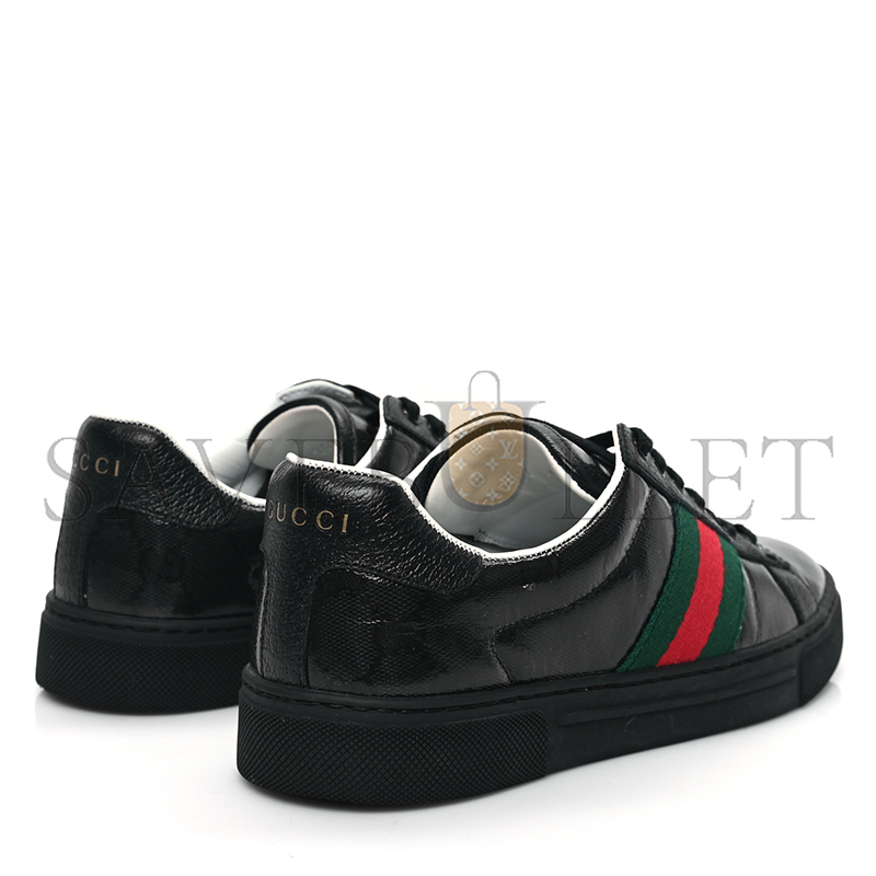 GUCCI ACE GG CRYSTAL CANVAS BLACK 760774 FACRF 1163